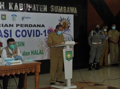 Hari ini Wabup dan Forkopimda Kab. Sumbawa awali Vaksinasi Covid 19 di Kabupaten Sumbawa