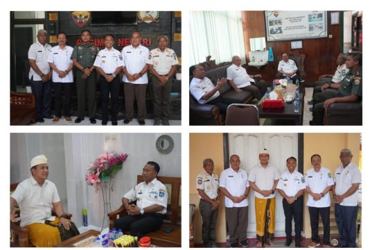 Pjs Bupati Sumbawa, Dr. Najamuddin Amy, S.Sos., M.M., melakukan kunjungan Silahtuhrahmi dengan Komandan Kodim 1607 Sumbawa Letkol Czi Eko Cahyo Setiawan, S.E., M.Han dan Kapolres Sumbawa AKBP Bagus Nyoman Gede Junaidi, di hari pertama bertugas di Kabupaten Sumbawa.
